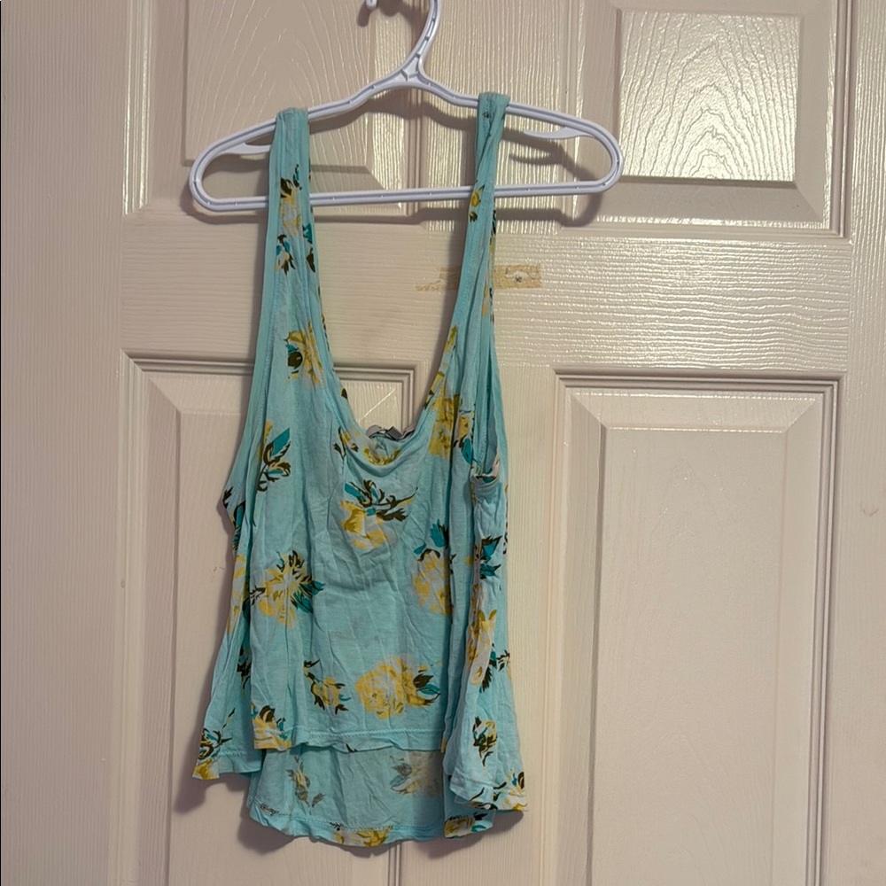 Talula Green and Blue Asymmetrical Tank Top